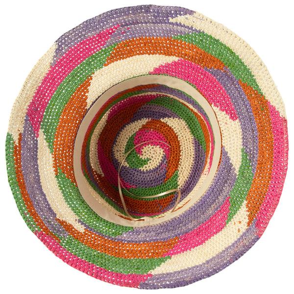 San Diego Hat Company Lucia - Mixed Crochet Raffia Bucket Hat