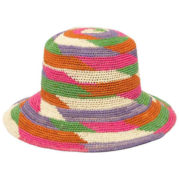 san diego hat company Lucia - Mixed Crochet Raffia Bucket Hat