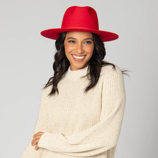 San Diego Hat Company Lucy - Wool Felt Fedora With Tonal Grossgrain Band