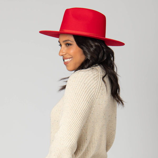 San Diego Hat Company Lucy - Wool Felt Fedora With Tonal Grossgrain Band