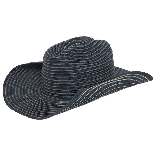 san diego hat company Luz - Cattleman's Crease Cowboy with Rolled Wire Brim Denim