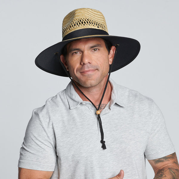 San Diego Hat Company Men Rush Straw Lifeguard Hat With Adjustable Chin Cord