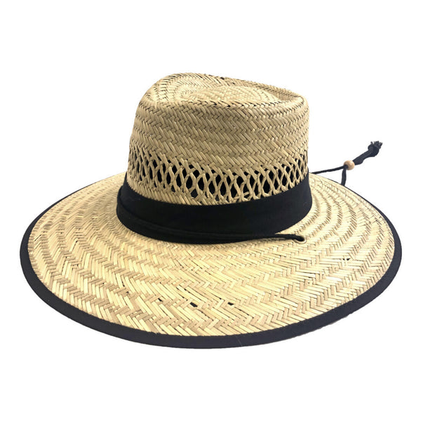 san diego hat company Men Rush Straw Lifeguard Hat with Adjustable Chin Cord