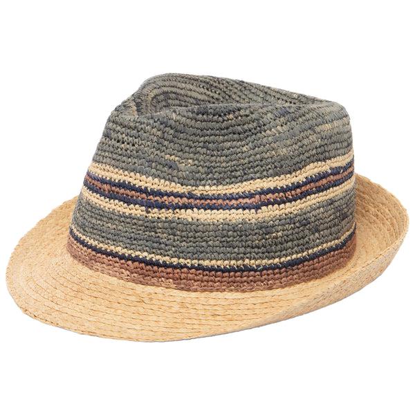 san diego hat company Men's Crochet Braided Raffia Stingy Brim Fedora
