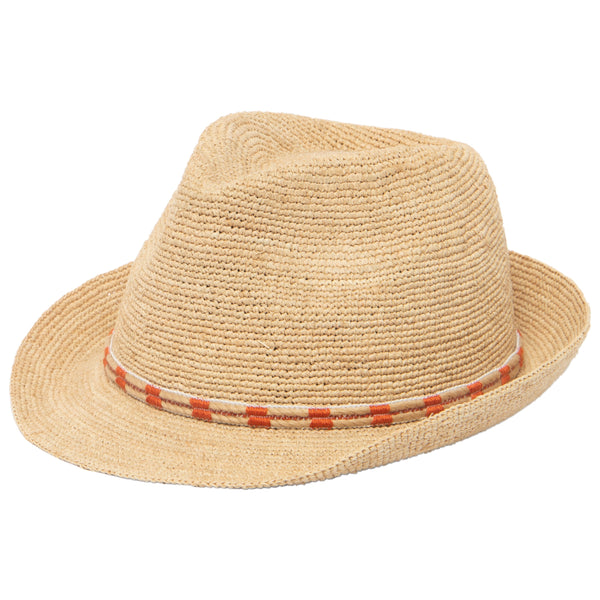 san diego hat company Men's Crochet Raffia Stingy Brim Fedora