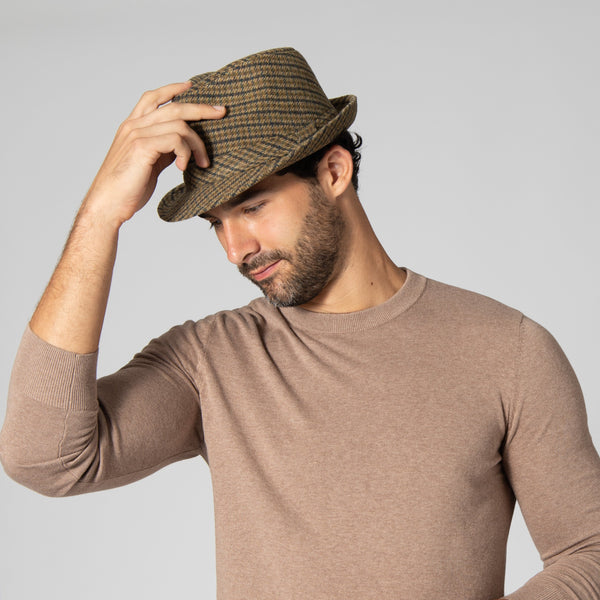 San Diego Hat Company Men's Houndstooth Plaid Fedora
