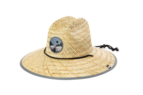 san diego hat company Men's Straw Lifeguard with Midnight Forest Patch