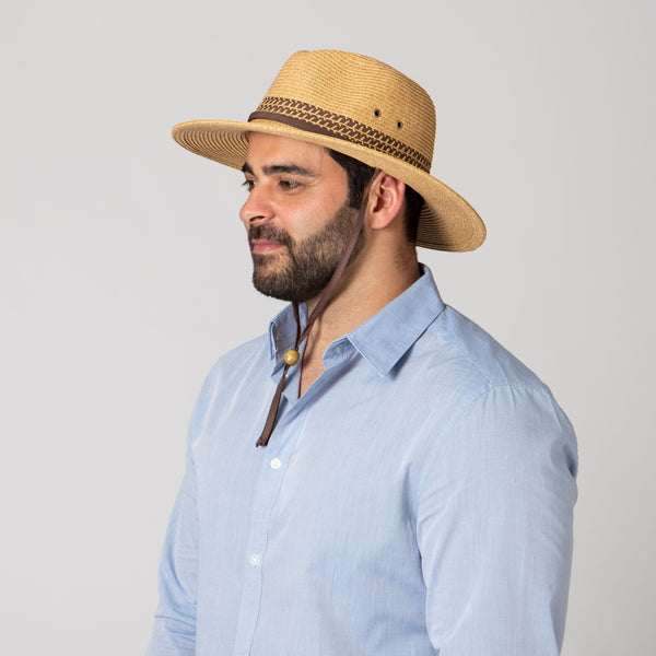 San Diego Hat Company Men's Ultrabraid Outback With Chin Cord And Toggle