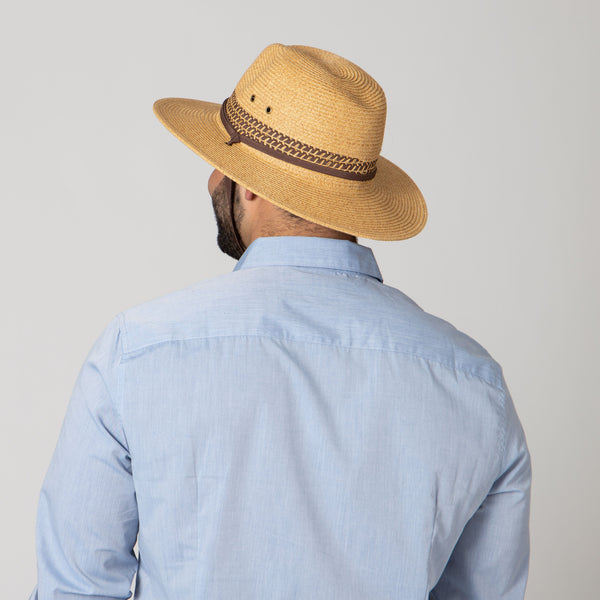 San Diego Hat Company Men's Ultrabraid Outback With Chin Cord And Toggle