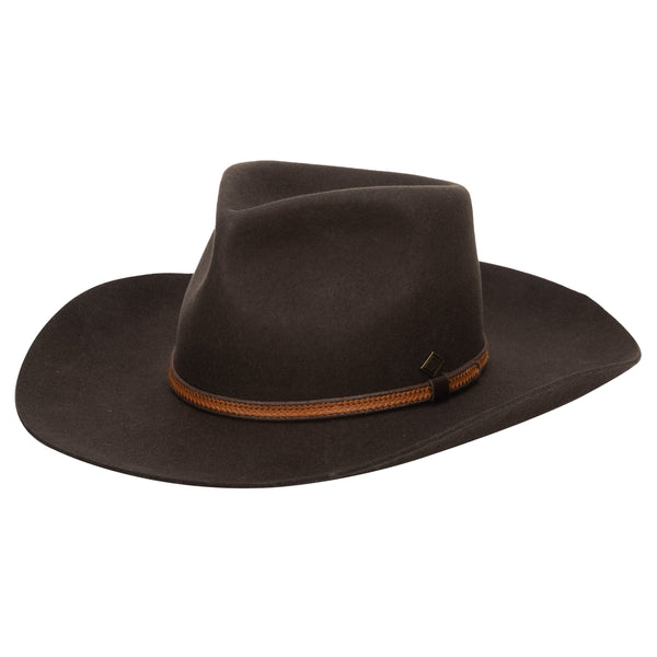 san diego hat company Men's Wool Felt Western Fedora With Faux Leather Band