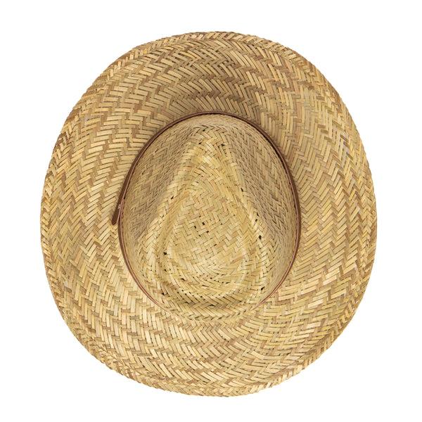 San Diego Hat Company Men's Woven Rush Straw Cowboy With Pu Band