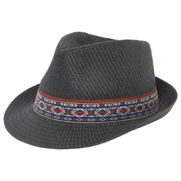 san diego hat company Mens Cut and Sew Paper Stingy Brim Fedora Black