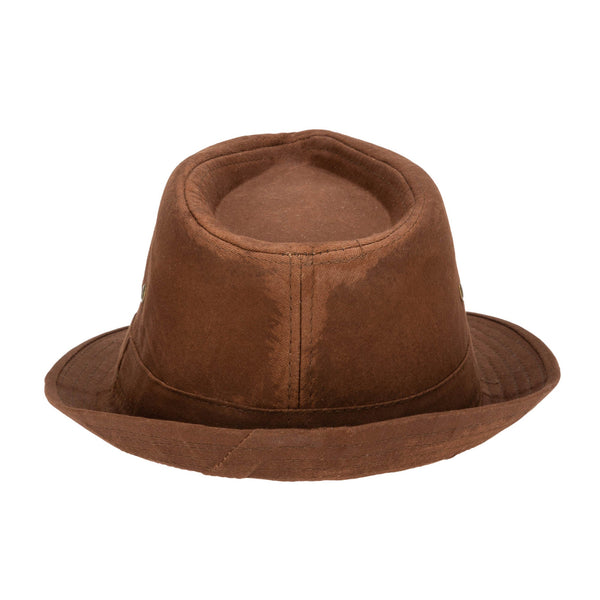 San Diego Hat Company Mens Cut And Sew Waxed Cotton Stingy Brim Fedora Tan
