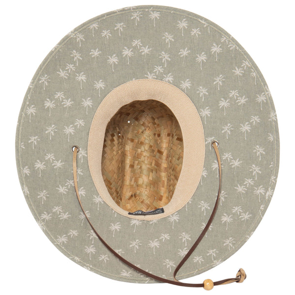 San Diego Hat Company Mens Straw Lifeguard With Palm Tree Printed Under-brim