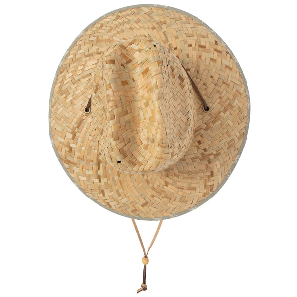 San Diego Hat Company Mens Straw Lifeguard With Palm Tree Printed Under-brim