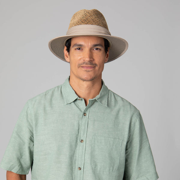 San Diego Hat Company Mens Two Tone Rolled Brim Fedora