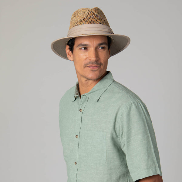 San Diego Hat Company Mens Two Tone Rolled Brim Fedora