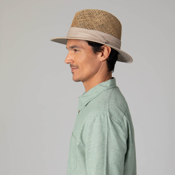 San Diego Hat Company Mens Two Tone Rolled Brim Fedora