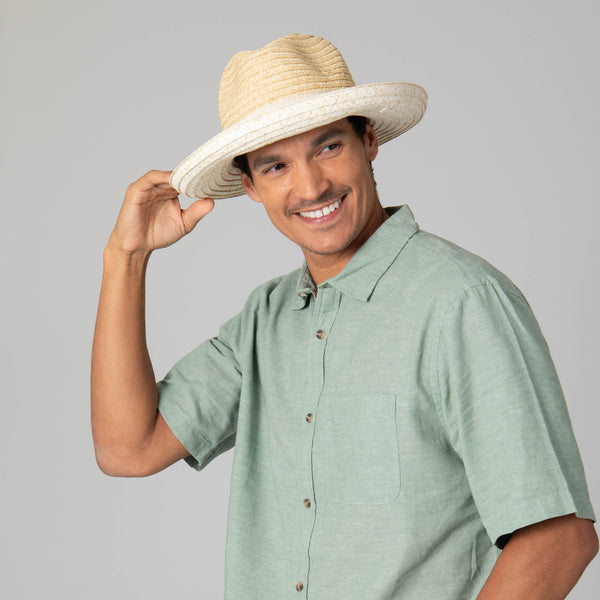 San Diego Hat Company Mens Two Tone Ultrabraid Rolled Brim Fedora