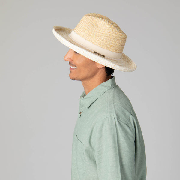 San Diego Hat Company Mens Two Tone Ultrabraid Rolled Brim Fedora