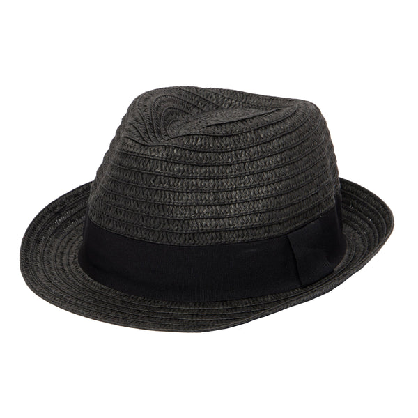 san diego hat company Mens Ultrabraided Fedora with a Grosgrain Band Black