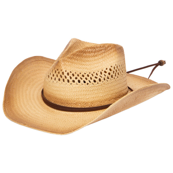 san diego hat company Mens Woven Paper Cowboy Hat with Ventilation