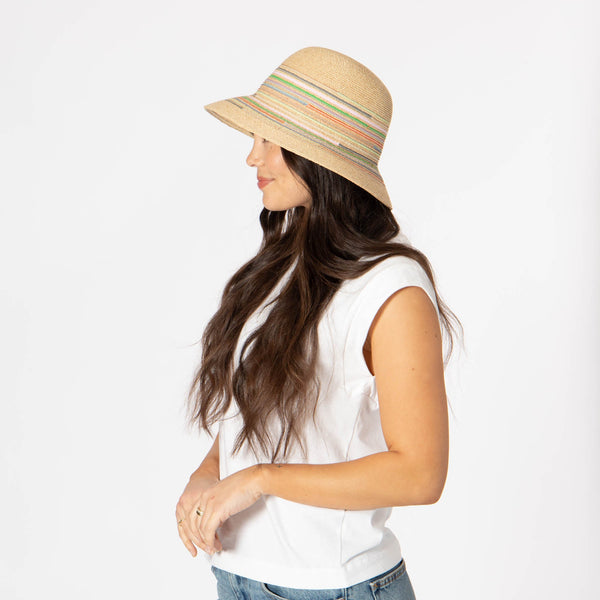 San Diego Hat Company Milta - Mixed Crochet Raffia Bucket Hat