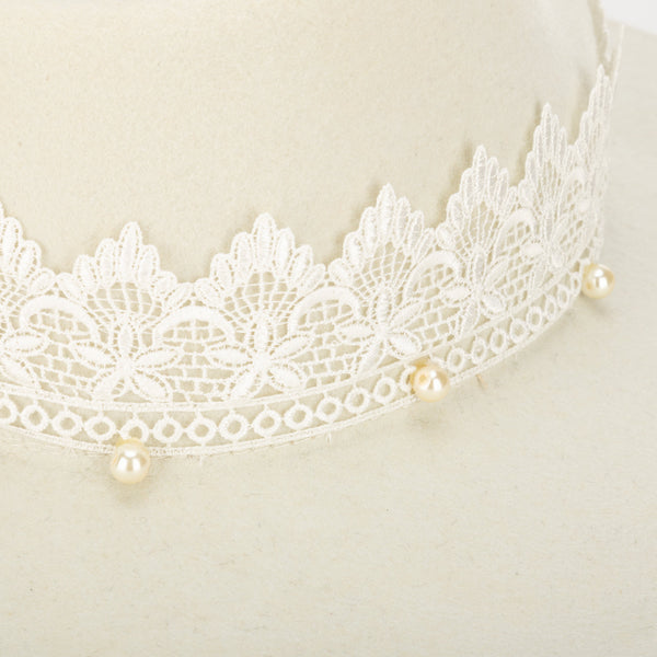 San Diego Hat Company Now & Forever - Women's Felt Cowboy W/ Lace & Pearls