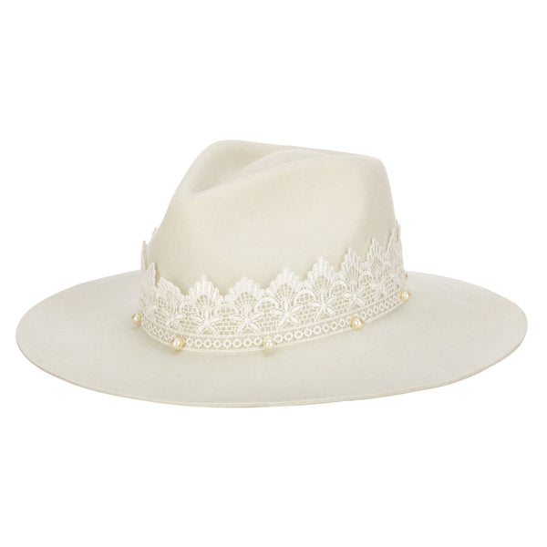 san diego hat company Now & Forever - Women's Felt Cowboy W/ Lace & Pearls