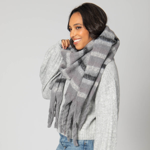 San Diego Hat Company Oakley - Woven Scarf With Tassled Ends