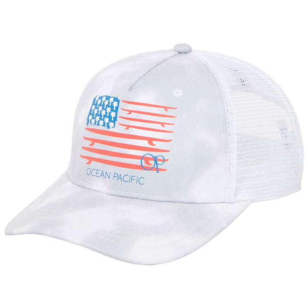 san diego hat company Ocean Pacific - 5 Panel Trucker Hat with American Flag