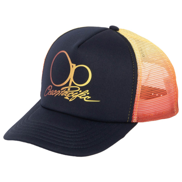 san diego hat company Ocean Pacific - 5 Panel Trucker Hat with Ombre Mesh Panels
