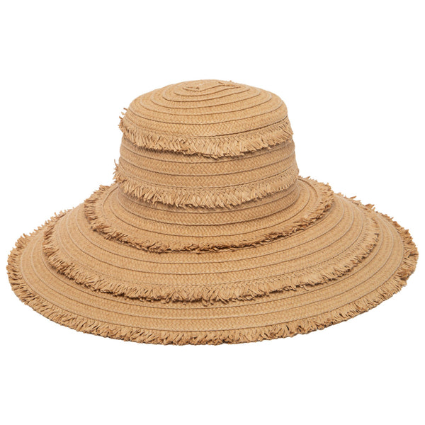 san diego hat company Olas - Fringe Wide Brim Sun Hat Toast