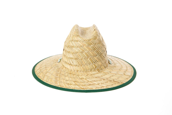 San Diego Hat Company ONE UP Collection Palm Straw Lifeguard Natural/Green