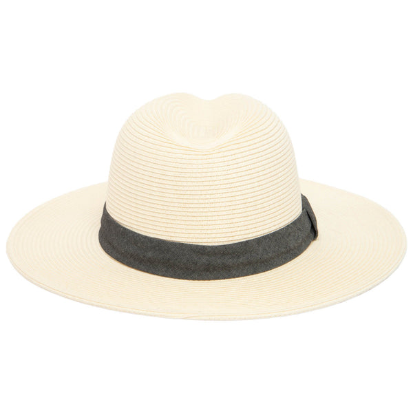 San Diego Hat Company Out Of Office - Ultrabraid Fedora With Chambray Band (UBM4457) White