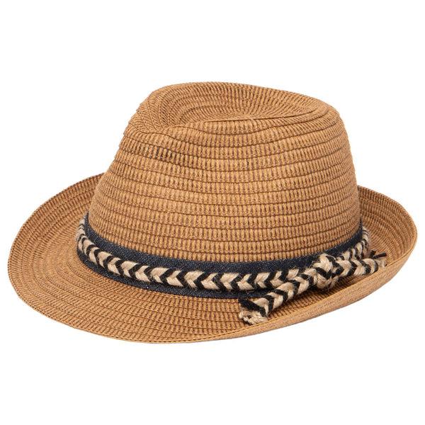 san diego hat company Paperbraid Stingy Brim Fedora with Layered Bands
