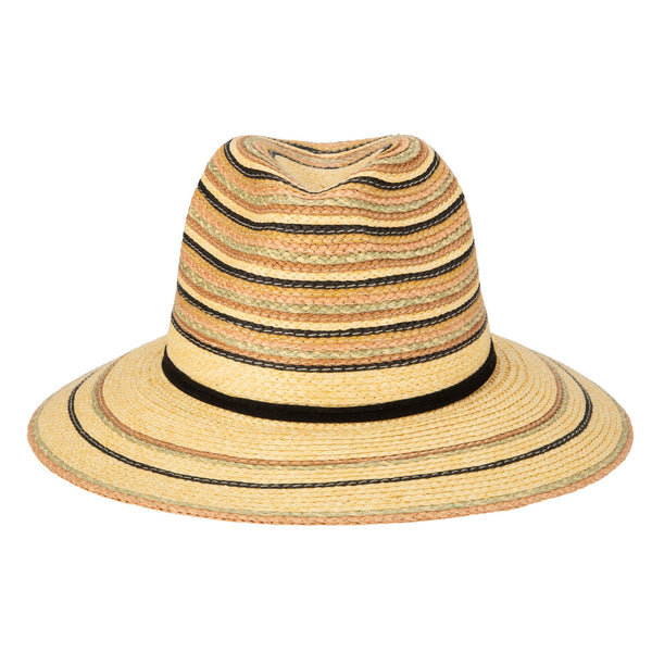 San Diego Hat Company Paradise - Paperbraid Multi Striped Fedora