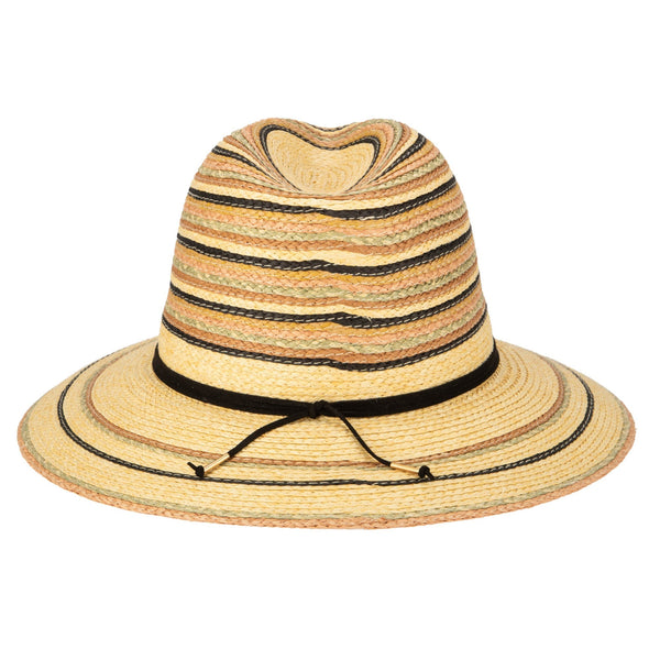 San Diego Hat Company Paradise - Paperbraid Multi Striped Fedora