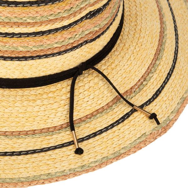San Diego Hat Company Paradise - Paperbraid Multi Striped Fedora