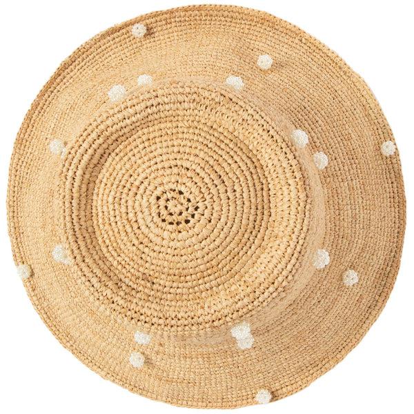 San Diego Hat Company Perla - Crochet Raffia Bell Bucket Hat