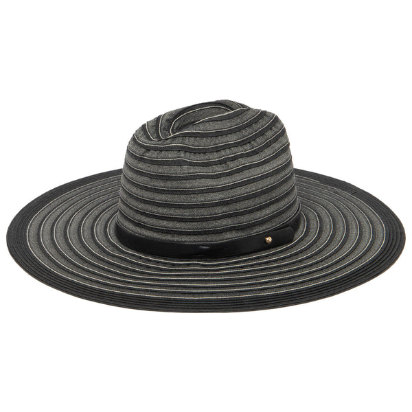 san diego hat company Renata - Wide Brim Cattleman's Crease Sun Hat Black