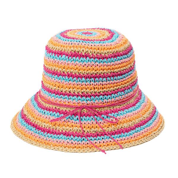 San Diego Hat Company Kids Multi Stiped Bucket Hat