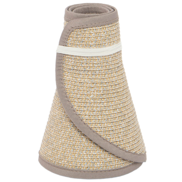 san diego hat company San Diego Hat Company's Signature Women's Ultrabraid Large Brim Visor Grey/Tan