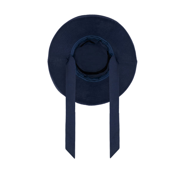 San Diego Hat Company Serenity - Cut And Sew Bucket With Ribbon Ties Navy