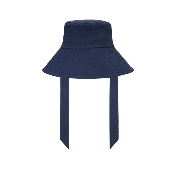 san diego hat company Serenity - Cut and Sew Bucket with Ribbon Ties Navy