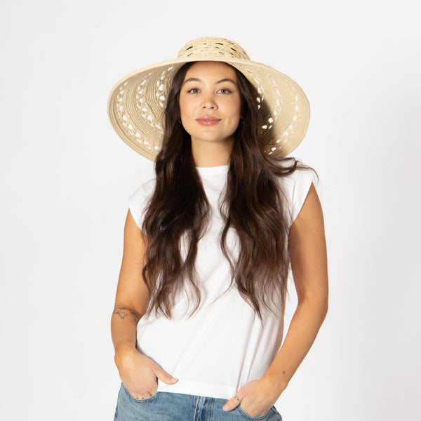 San Diego Hat Company Sierra - Round Crown Wide Brim Sun Hat Light Natural