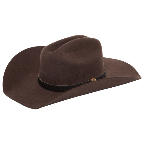 san diego hat company The Made in Mexico - Stiff Wool Felt Cowboy by Wrangler Brown