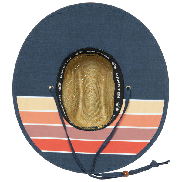 San Diego Hat Company Tubular - Lifeguard Hat With Striped Under Brim By Hang Ten Navy