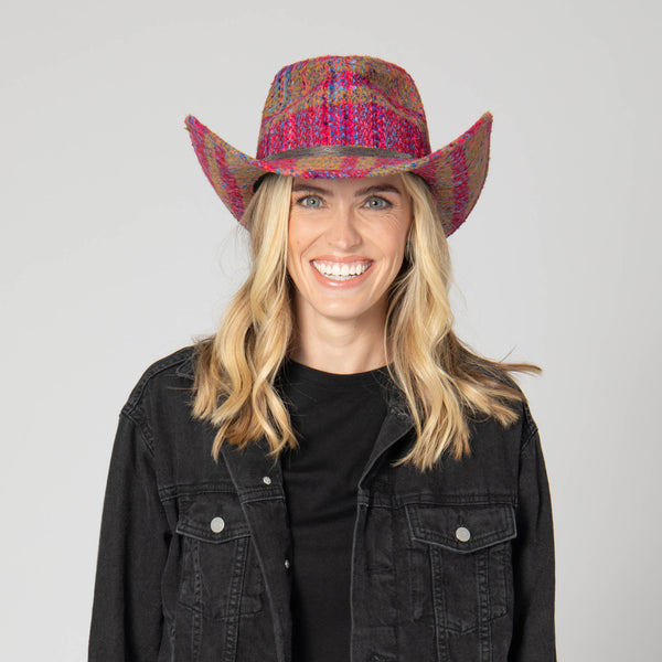 San Diego Hat Company Two Step - Cut & Sew Multi Tweed Pinch Crown Cowboy Hat