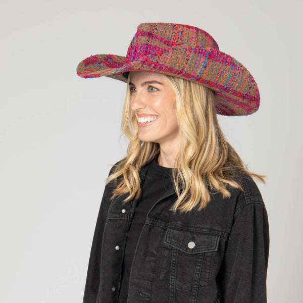 San Diego Hat Company Two Step - Cut & Sew Multi Tweed Pinch Crown Cowboy Hat